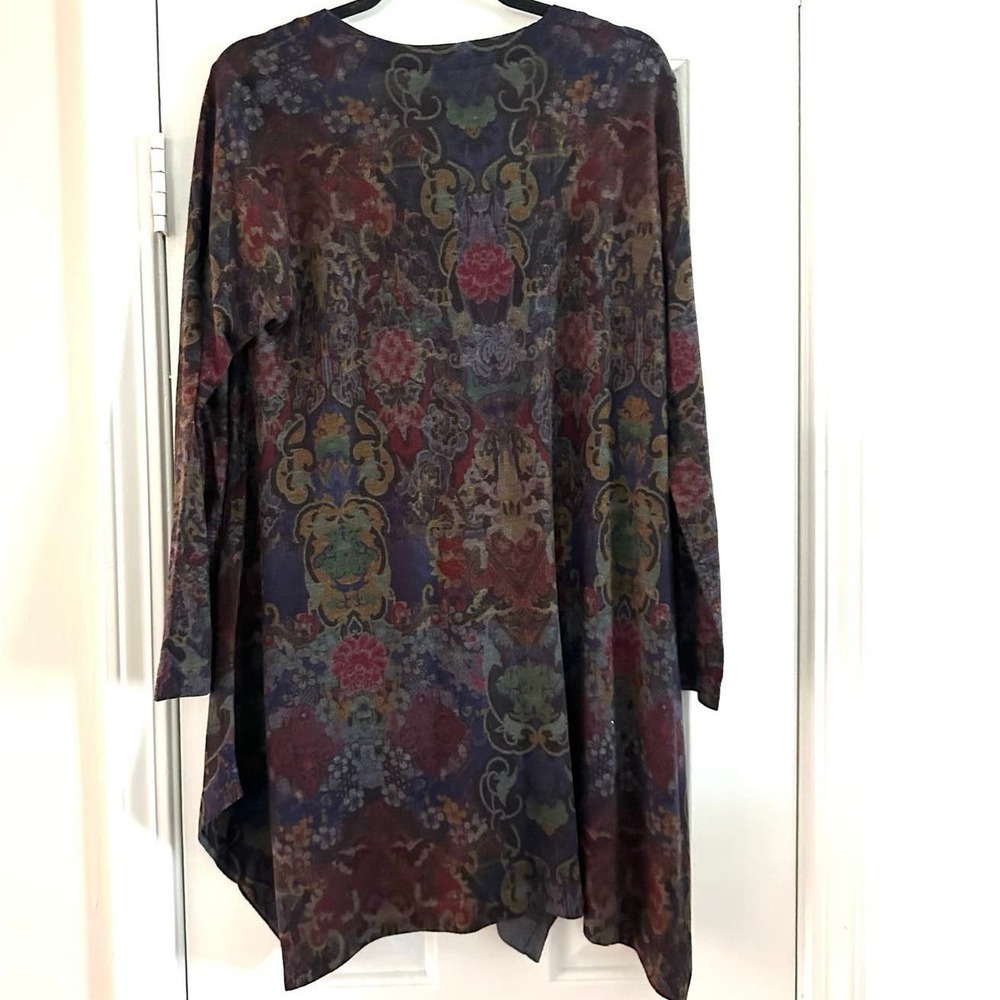 Soft Surroundings Paisley Floral Scoop Neck Flowy Tunic Top - Medium - Picture 5 of 5